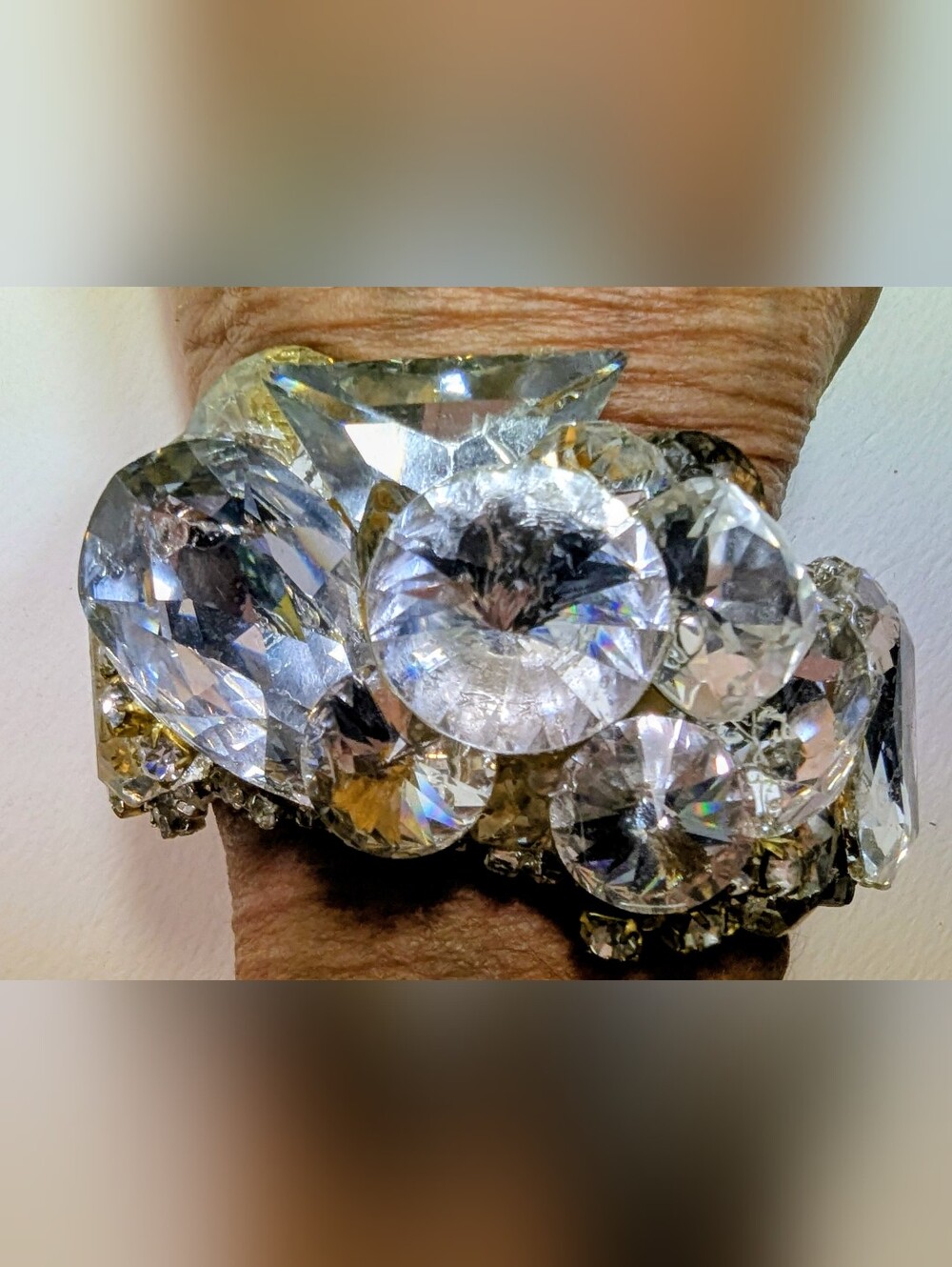 Wendy Gell All Crystal Swarovski multi-Stone cuff.